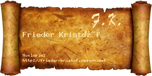 Frieder Kristóf névjegykártya